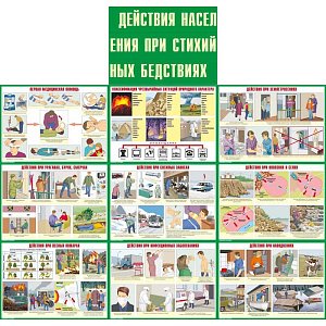 Информационный плакат Комплект № 2. Действия населения при стихийных бедствиях
