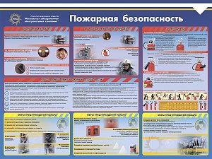 Стенд Пожарная безопасность, Логотип (1600х1200; Пластик ПВХ 4 мм; Алюминиевый профиль)