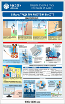 Стенд информационный Правила по охране труда при работе на высоте РОССЕТИ